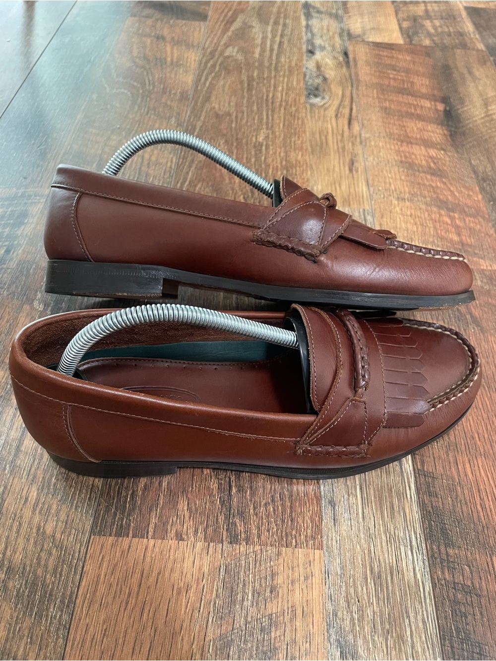 G.H. Bass & Co. Brown Leather Kiltie Penny Loafers